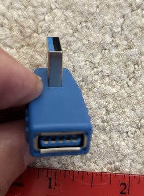 Right Angle USB 3.0 to Left Facing Vertical Female Adapter Coupler Connector