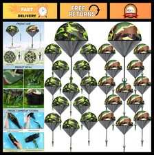 60 Pcs Army Camo Parachute Toys - Hand-Throwing Action Figures for Outdoor Fun