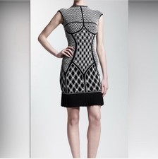 Alexander McQueen Dress Black Pearl Sheath Intarsia Knit Moira Schitt’s Creek