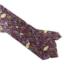 ANTHONY RICHARDS Vintage Tie Made in USA Cigars Lighter Humidor Maroon Textured
