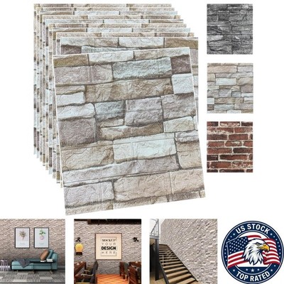 Transform Your Space with 20PCS Waterproof 3D Faux Stone Self-Adhesive Panels