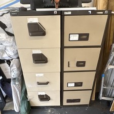 Equinox Metal Filing Cabinet, 8 Drawer Multidrawer, Beige/Black (BISICAN)