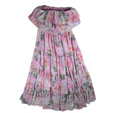 NWOT Express Maxi Dress Size Small Floral Off the Shoulder Tiered Chiffon Boho