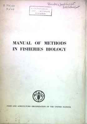 Manual of Methods in Fisheries Biology (10 Hefte); Laevastu, T.: