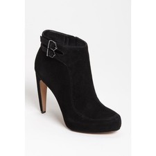Sam Edelman Kit Botines Negro Gamuza Tacón de Aguja Botines Talla 7.5 Cremallera Lateral