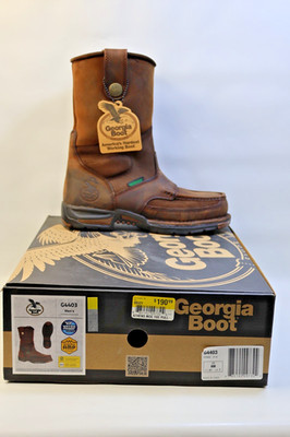 Georgia Boot Athens Work Boot - SOFT Toe - BROWN- Pull-On - G4403 - Men's: 8M