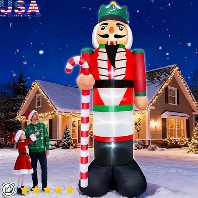 12ft Christmas Inflatable Nutcracker Decoration W/ LED Lights Yard Outdoor New