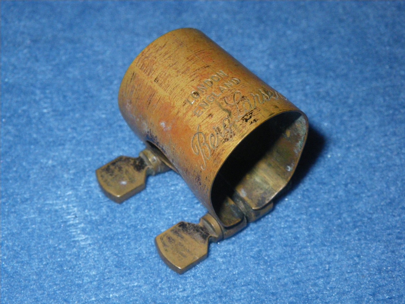 VINTAGE 1960's BERG LARSEN BRASS TENOR SAXOPHONE LIGATURE for METAL MOUTHPIECE