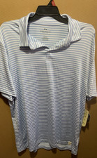 MEN'S NWT BLUE STRIPED POLO TSHIRT RORIE WHELAN GOLF XXL