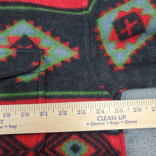 Bugle Boy Fleece Snap Aztec Shacket Mens LG Southwestern Fleece Red Black Green - Picture 12 of 20