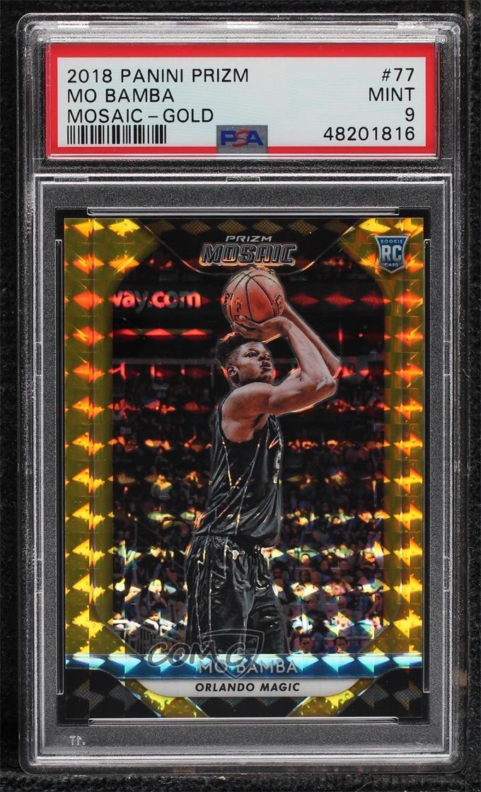 2018-19 Panini Prizm Mosaic Gold 3/10 Mo Bamba #77 PSA 9 MINT 02au