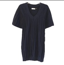 NEW Calvin Klein CK Women’s Navy Blue Swear Dress Size M Stretch Knit Flared Slv