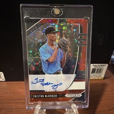 Panini 2020 Prizm Draft Red Donut Prizm Auto Triston McKenzie PDP145 /99 Guardi…