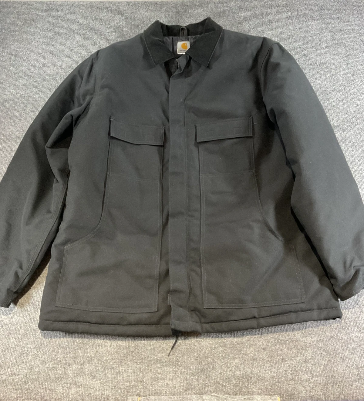 Carhartt Jacket Mens XXL Black Work Coat Insulated Duck Canvas Workwear