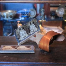 Antique Wooden Stereoscope Viewer - Victorian Stereoview Cards - Grand Tour Tra