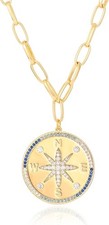 Pearl 18K Gold Plated Moon Star Lion Evil Eye Love Heart Cross Pendant Nec