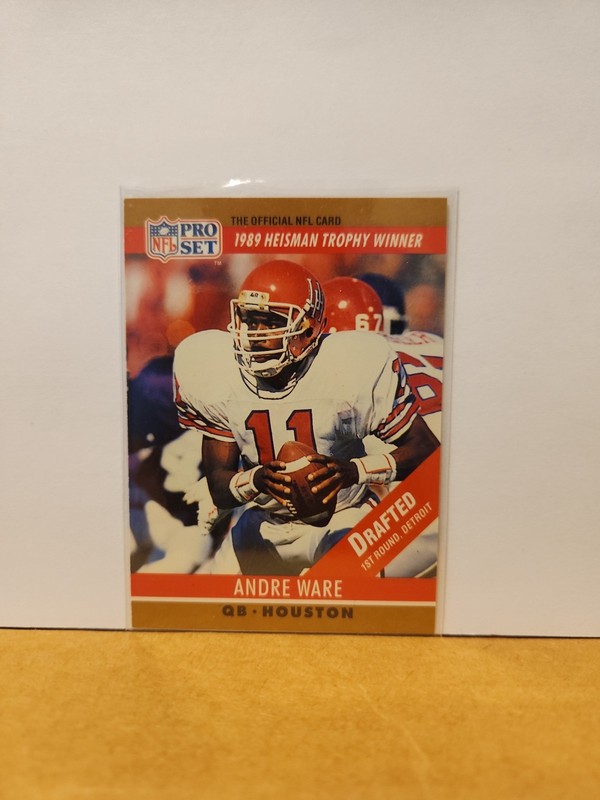 1990 Pro Set Award Winner Andre Ware #19 Rookie Football Card Houston RC NRMT 