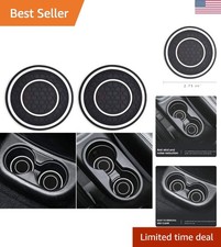 Universal Anti-Slip Car Cup Holder Coasters - Elegant White Silicone Inserts