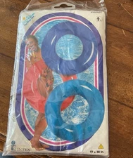 VTG 1997 THE WET SET Inflatable Blue Tire Tube 30" Child Pool Float Ring Intex