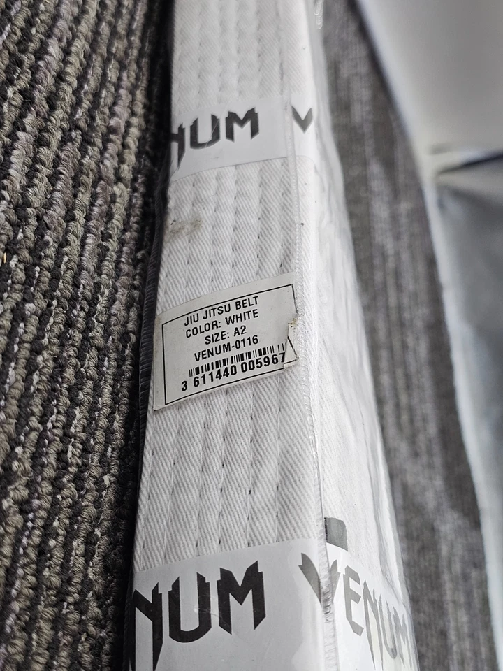 Cinturón Venum Brasileño Jiu Jitsu Blanco A4 Venum-0116 Abdominal Algodón Rendimiento Foto 4 de 4