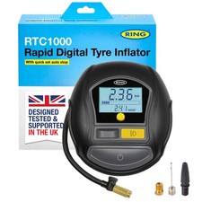 RING TYREINFLATE 1000 Rapid Digital Tyre Inflator Air Compressor With Three A...