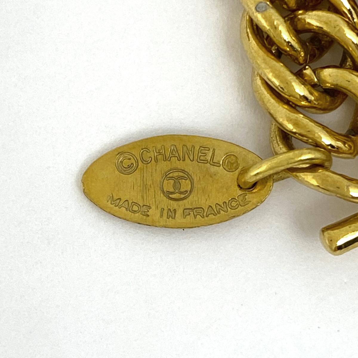 CHANEL Lion Motif Charm Necklace Coco Mark Double Chain CHANEL Lion Motif Charm Necklace Coco Mark Double Chain
