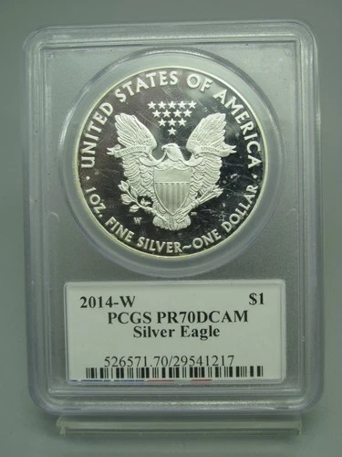 2014-W Proof American Silver Eagle PCGS PR 70 Edmund C. Moy