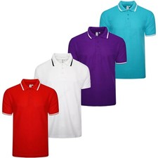 4 / 6 Pack Mens Polo Shirt Multipack Set Short Sleeve Pique Top Tipping T-Shirt