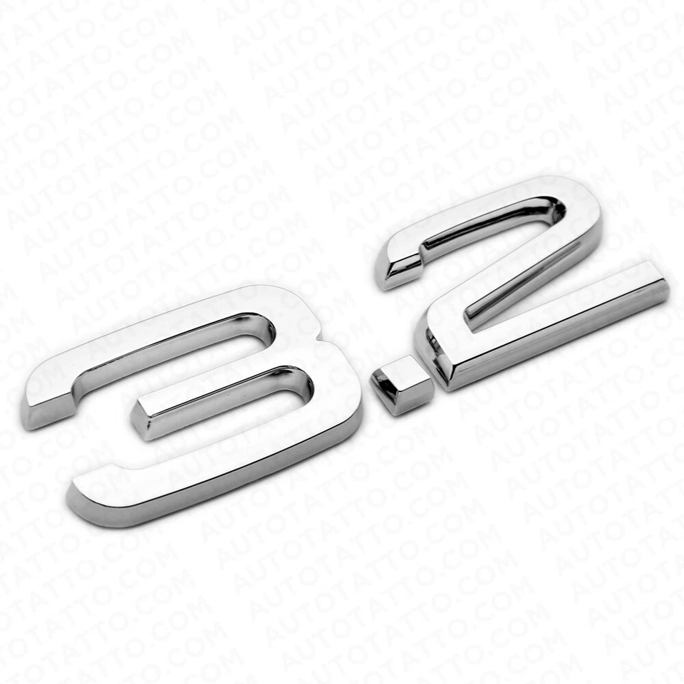 Tapa de la cubierta del maletero trasero del coche Audi 3.2 placa de identificación emblema insignia OEM cromo línea Foto 2 de 4