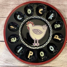 12" Cockadoodle Deviled Egg Plate by Becky Denny, Southern Living At Home