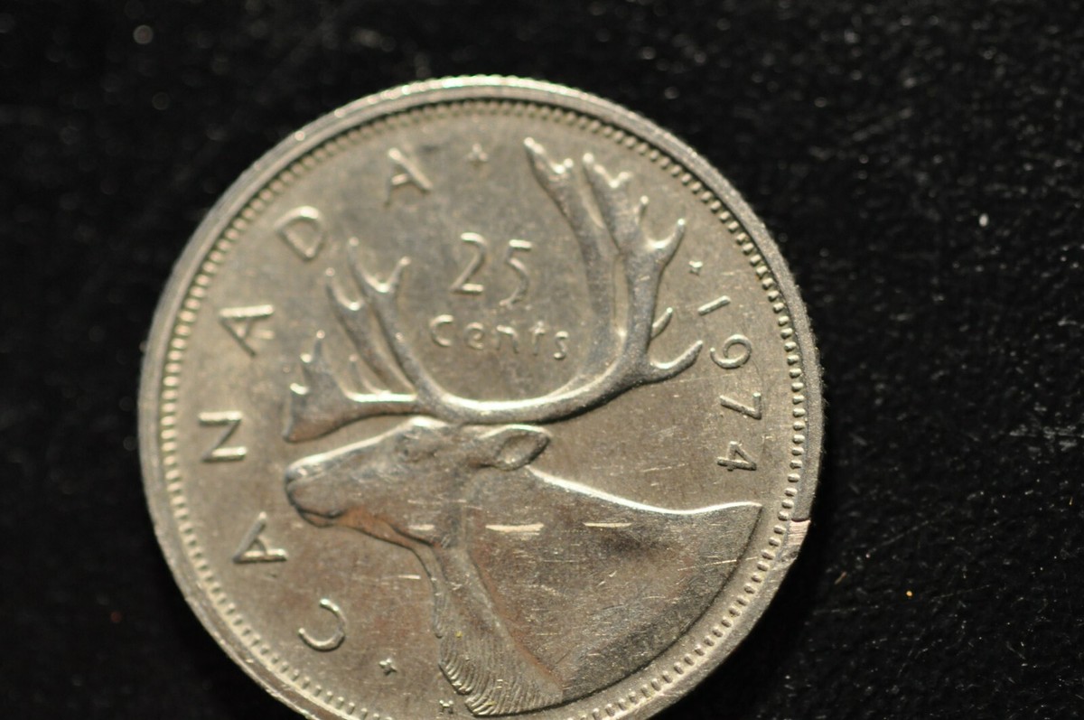 1974 CANADA ELIZABETH II DEL GRATIA REGINA 25 CENTS COIN! CC440XXX