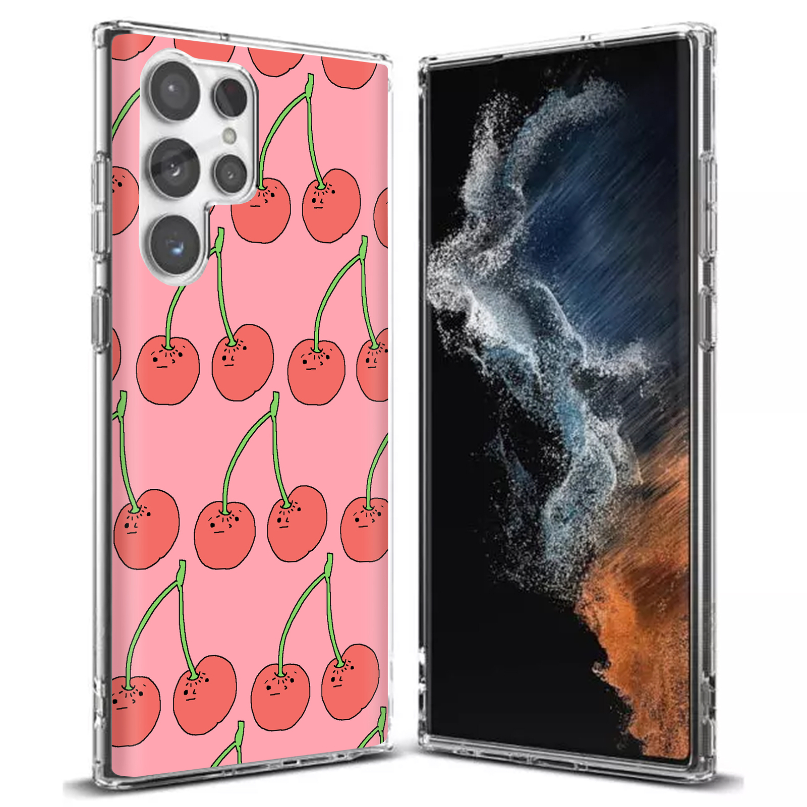 Slim Case for Samsung Galaxy S22 Ultra 5G,Cherry Print,USA Printed