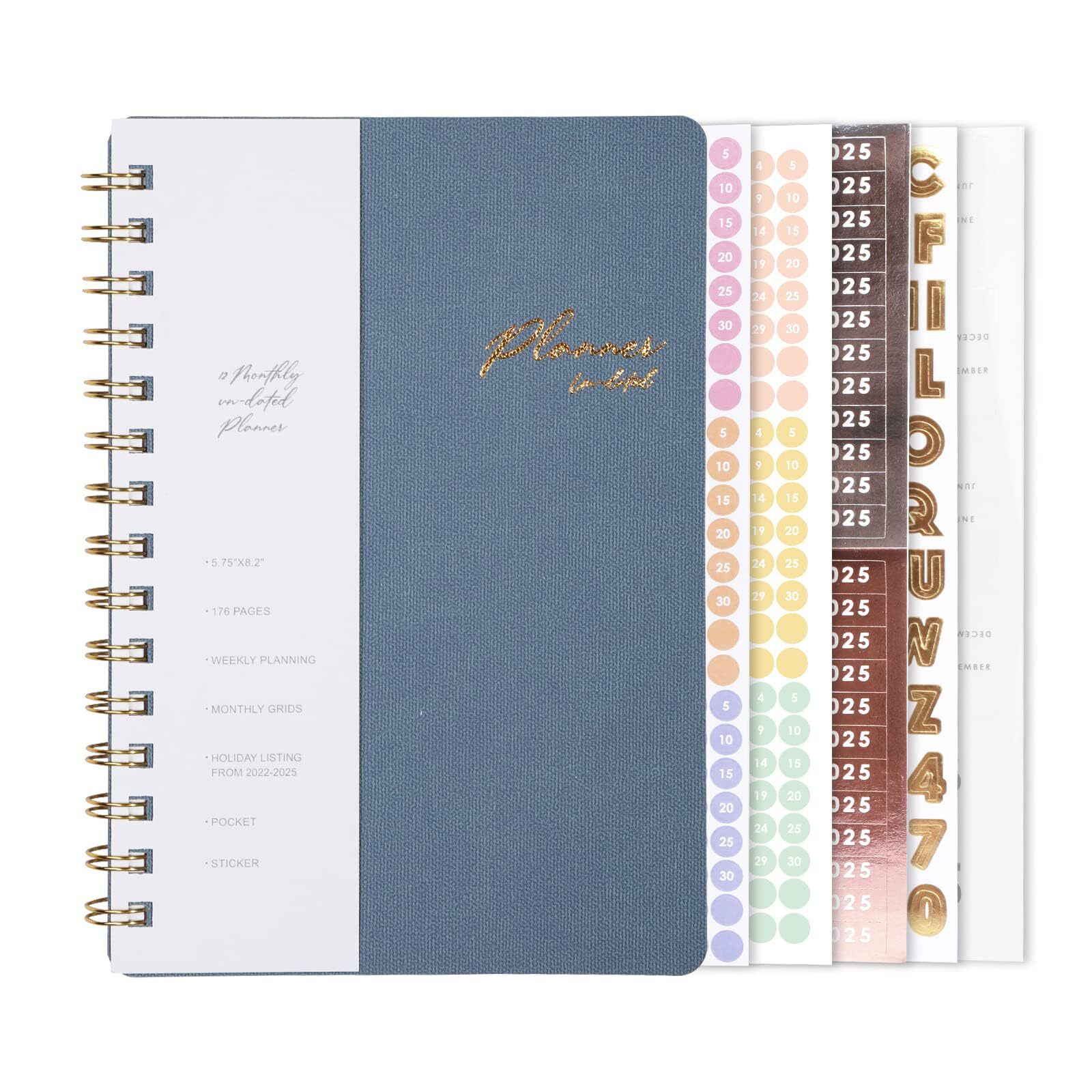 TSFPapier Undated Academic Year Weekly and Monthly Planner for 2024 and 2025 ...