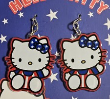 HELLO KITTY SANRIO CLAIRE'S FOURTH OF JULY DANGLE EARRINGS