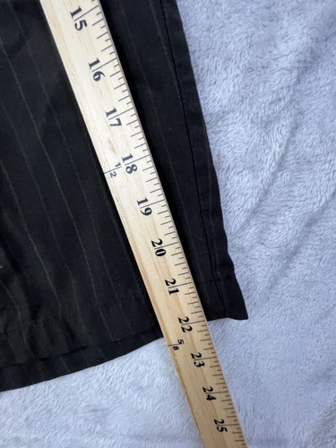 BURNSIDE Mens 34 Trouser Shorts Dark Brown Striped 10.5" inseam - Picture 9 of 11