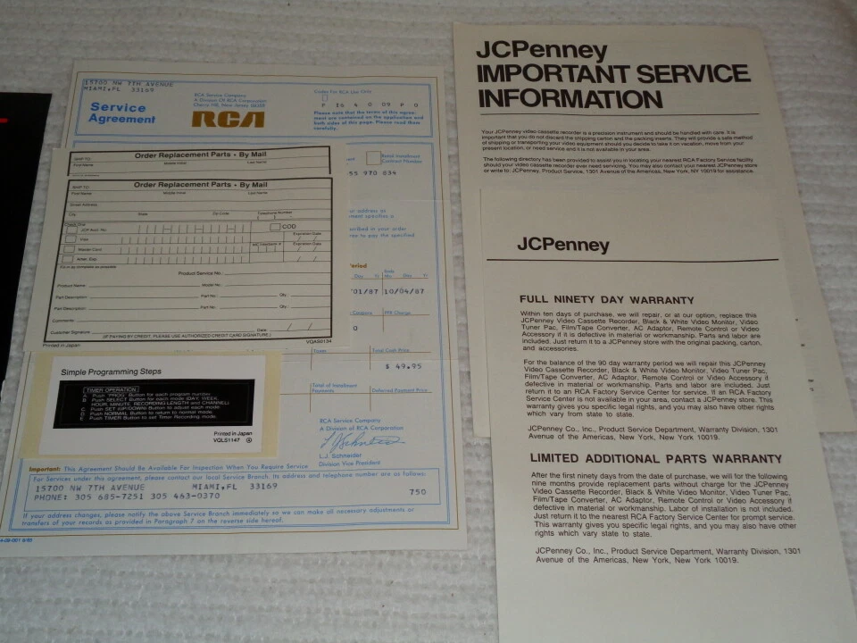 Редкий лот оригинальных инструкций по эксплуатации видеомагнитофона JCPenney модель 686-5073 - Изображение 3 из 3