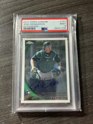 2010 TOPPS CHROME JOSH DONALDSON RC AUTO #191 PSA 9 Sb4