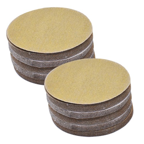 100 Pcs 5" 120 Grit Hook Loop Pads Sanding Disc NO-Hole Sand Paper - Photo 2/16