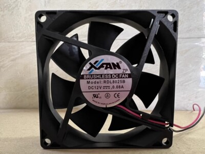 1PCS RDL8025B 8025 DC12V 0.08A 8CM 2-wire silent case cooling fan