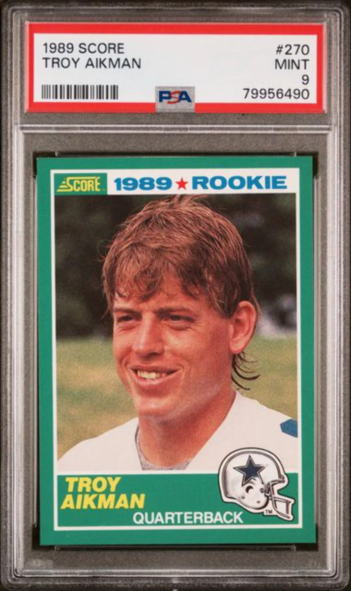 Troy Aikman Football Grade 9 Rookie Sports Trading Cards