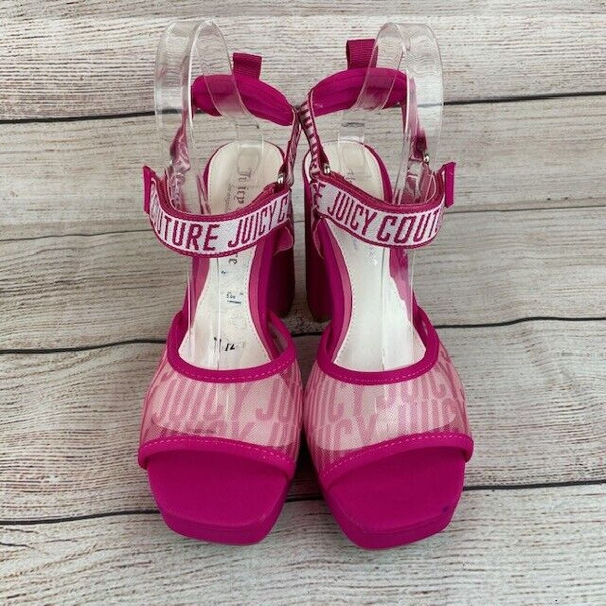 Juicy Couture Womens Hot Pink Platform Heels Size 7.5 Chunky