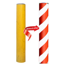 Bollard Cement Post Fabric Cover Strech fit Weather Resistant Santa Holiday