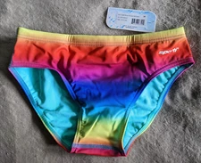 SPORTI Rainbow Pride Swim Briefs Mens 28 Swimsuit Speedo NWT NEW