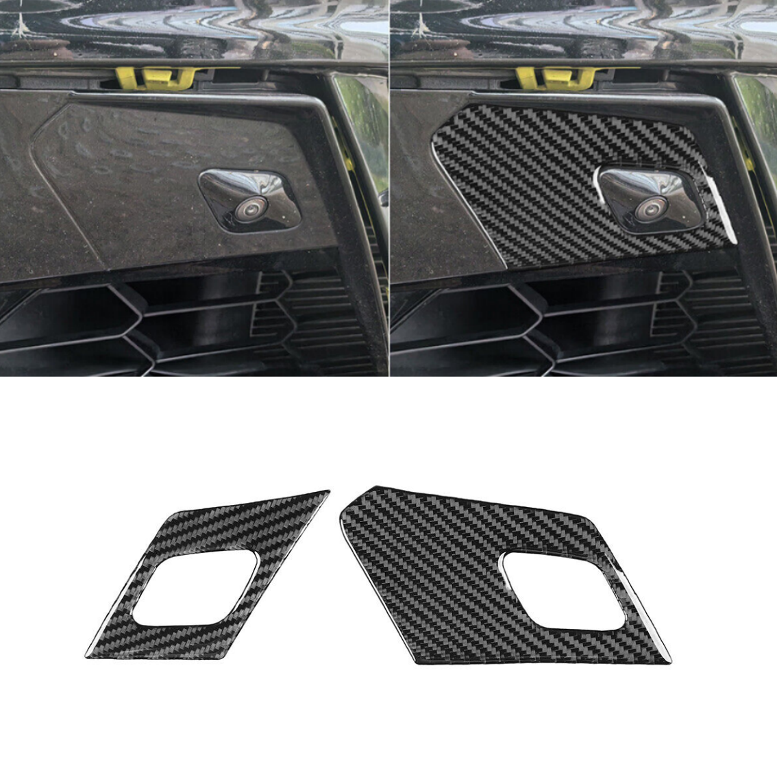 2Pcs Real Carbon Fiber Car Door Radar Cover Trim For Chevrolet Corvette C8 20-24