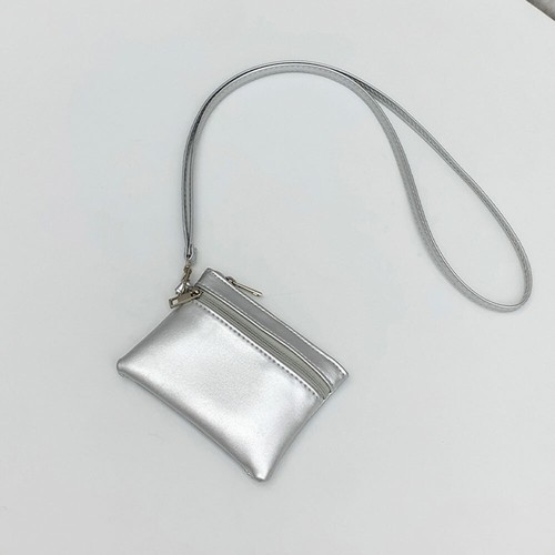 Casual PU Leather Hanging Neck Mini Coin Card Holder Zipper Pouch Storage Bag - Picture 29 of 30
