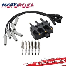 6* Spark Plugs + Wire Set Coil Pack For Town Country Grand Caravan 3.3L 3.8L US