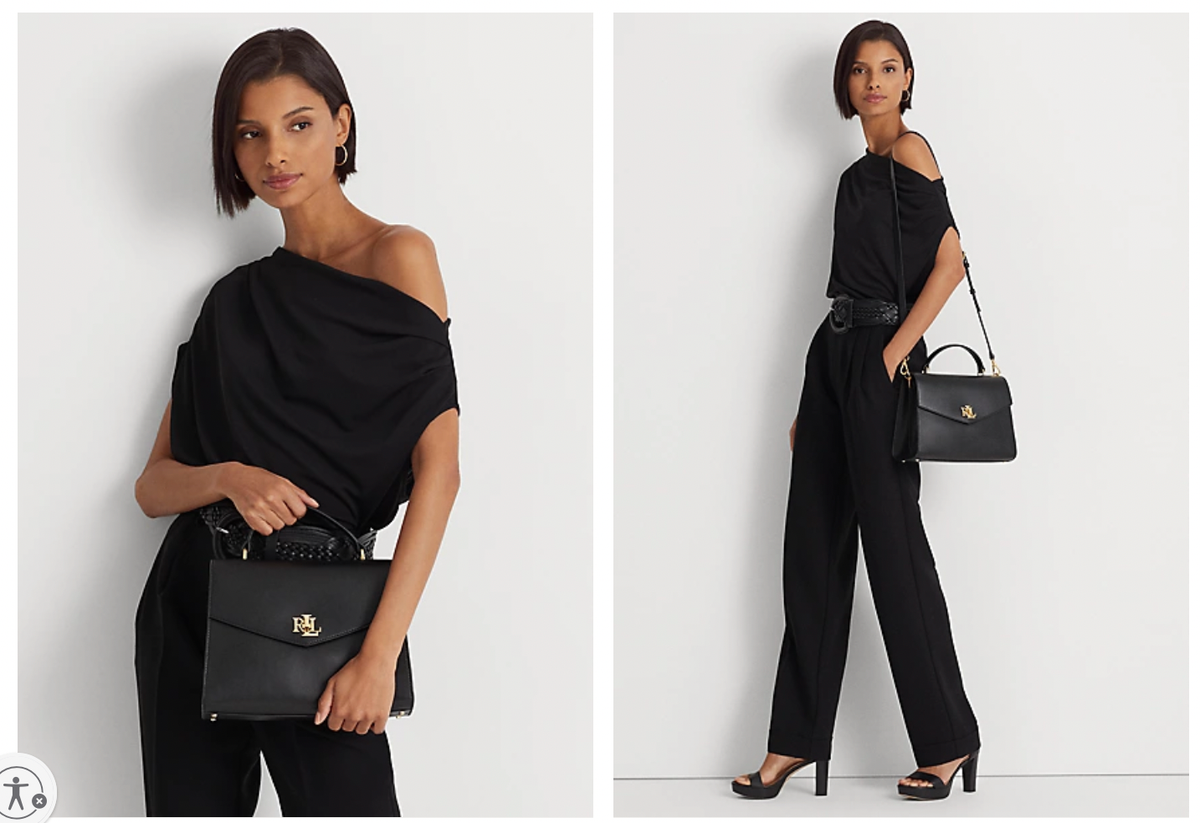 NWT Ralph Lauren Farrah Medium Leather Top-Handle Satchel