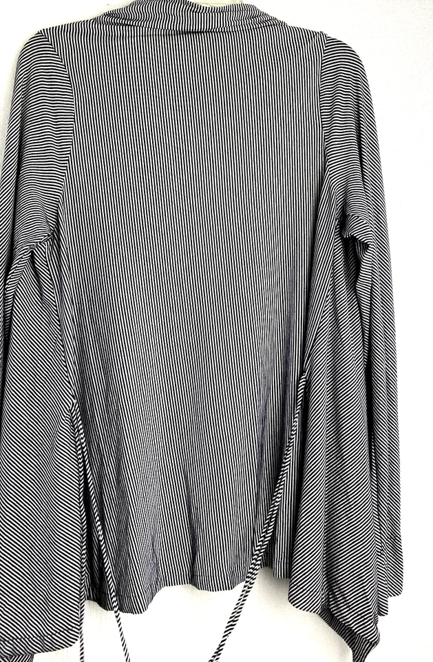 Poleci Women Striped Cardigan Sz: M Italy Tie Front Asymmetrical Hem Rayon Foto 4 de 4