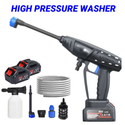 #ad 2 Battery Portable Cordless Car High Pressure Washer Jet Water Wash Cleaner Gun $65.98