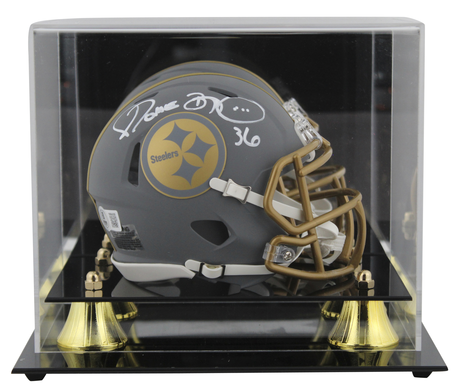 Jerome Bettis Autographed Signed Steelers Slate Speed Mini Helmet W/ Case Beckett Witnessed 